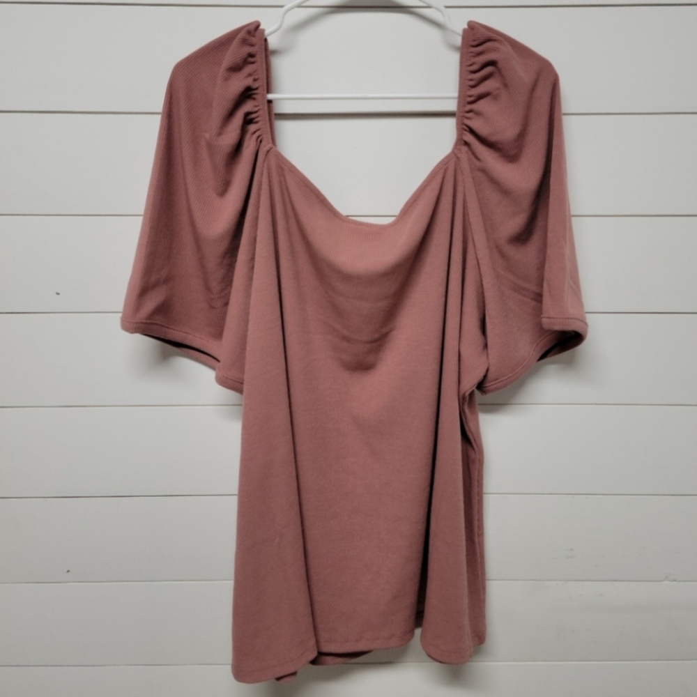 City Chic Blush Puffy Sleeve Full Length Top